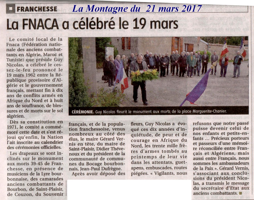 La Fnaca celebre 19 mars