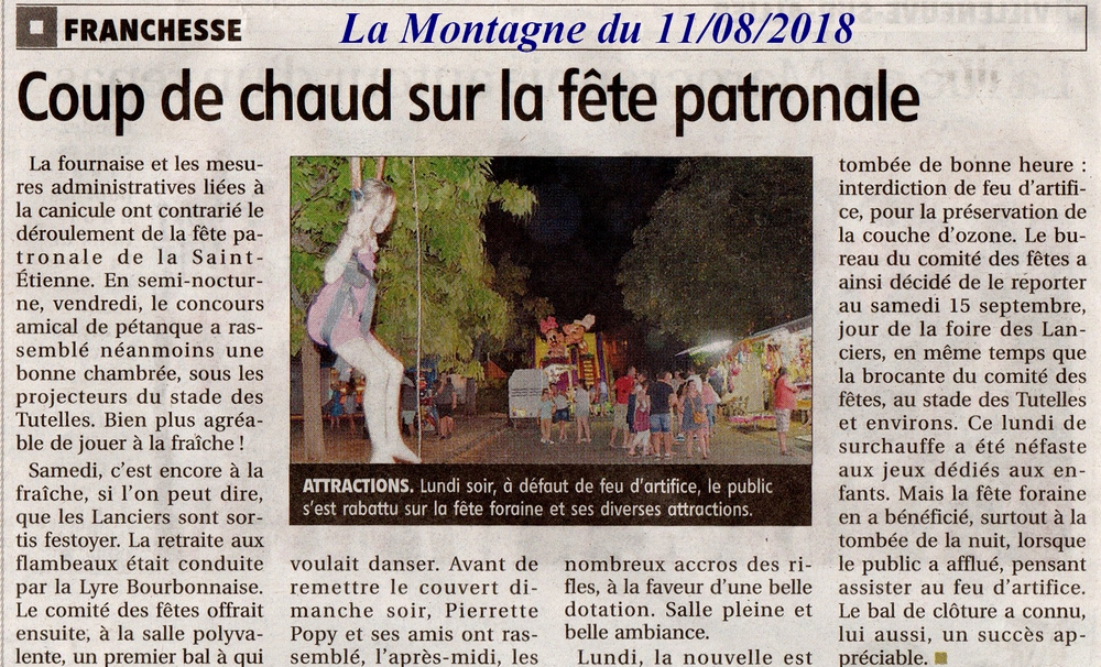 Coup de chaud sur la fete patronale